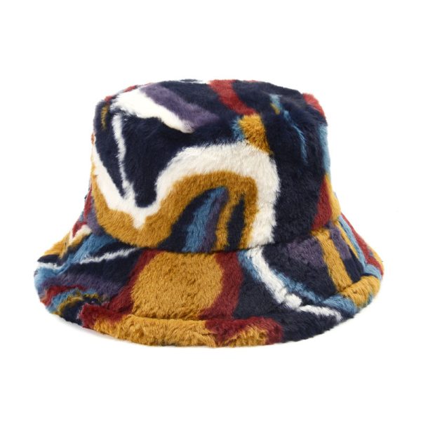 Girl Fashion Fluffy Warm Bucket Hats Custom Women Outdoor Faux Fur Winter Hat Soft Velvet Furry Fisherman Cap